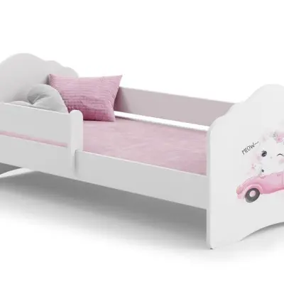 KOBI Barnsäng - Fala Med Madrass Och Skyddskant - Kitty - 160 x 80 Cm
