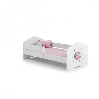 KOBI Barnsäng - Fala Med Madrass Och Skyddskant - Sleepy Princess - 160 x 80 Cm