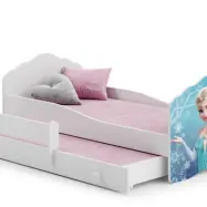 KOBI Barnsäng - Fala Med Madrass, Skyddskant Och Extrasäng - Anna Och Elsa - 140 x 70 Cm