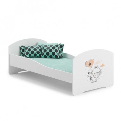 KOBI Barnsäng - Luk Med Madrass - Elephant - 140 x 70 Cm