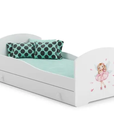 KOBI Barnsäng - Luk Med Madrass Och Extrasäng - Girl With Wings - 160 x 80 Cm