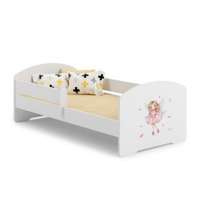 KOBI Barnsäng - Luk Med Madrass Och Skyddskant - Girl With Wings - 160 x 80 Cm