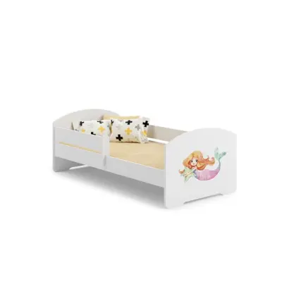 KOBI Barnsäng - Luk Med Madrass Och Skyddskant - Mermaid - 140 x 70 Cm