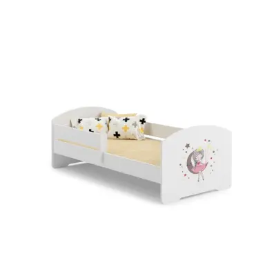 KOBI Barnsäng - Luk Med Madrass Och Skyddskant - Sleepy Princess - 140 x 70 Cm