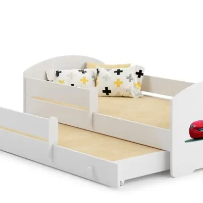 KOBI Barnsäng - Luk Med Madrass, Skyddskant Och Extrasäng - Blixten - 160 x 80 Cm