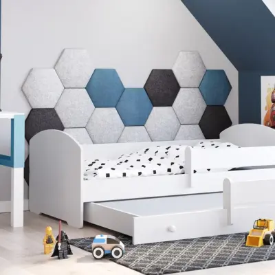 KOBI Barnsäng - Luk Med Madrass, Skyddskant Och Extrasäng - White - 140 x 70 Cm