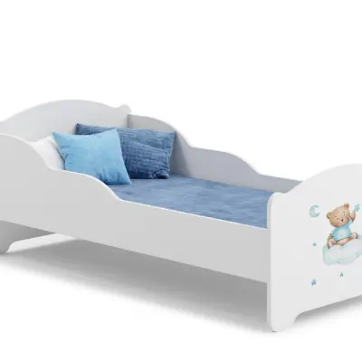 KOBI Barnsäng - Michas Med Madrass - Blue Bear - 160 x 80 Cm