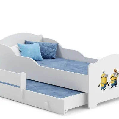 KOBI Barnsäng - Michas Med Madrass Och Extrasäng - Minionerna - 160 x 80 Cm
