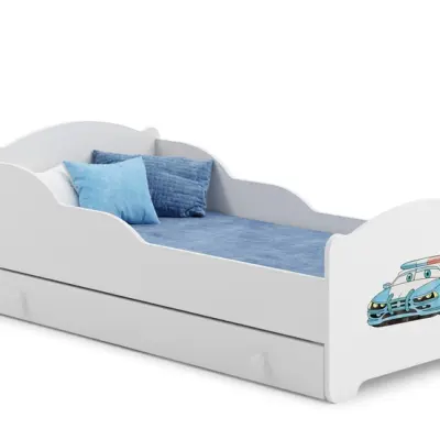 KOBI Barnsäng - Michas Med Madrass Och Extrasäng - Police - 160 x 80 Cm