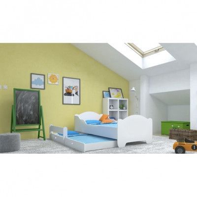 KOBI Barnsäng - Michas Med Madrass Och Extrasäng - White - 160 x 80 Cm