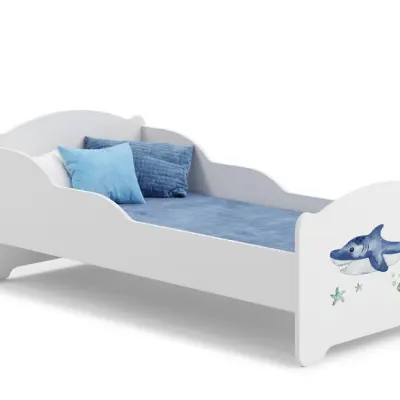 KOBI Barnsäng - Michas Med Madrass - Shark - 140 x 70 Cm