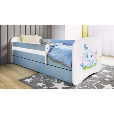 Kocot Kids Barnsäng - Babydreams Blå - Elephant Med Låda 160x80 Cm