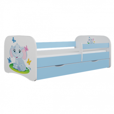 Kocot Kids Barnsäng - Babydreams Blå - Elephant Med Madrass 160x80 Cm