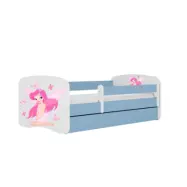 Kocot Kids Barnsäng - Babydreams Blå - Fairy With Butterflies Med Låda 140x70 Cm