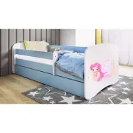 Kocot Kids Barnsäng - Babydreams Blå - Fairy With Wings Med Låda Och Madrass 160x80 Cm