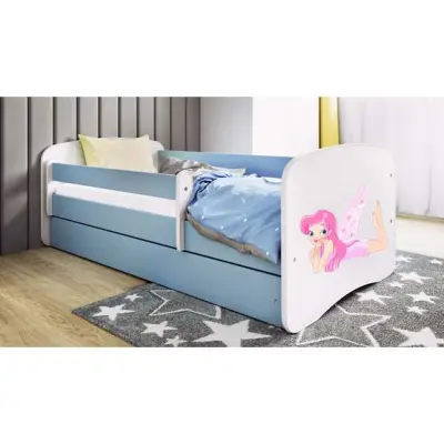 Kocot Kids Barnsäng - Babydreams Blå - Fairy With Wings Med Madrass 180x80 Cm
