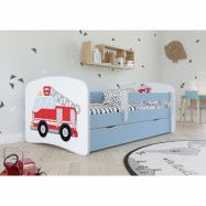 Kocot Kids Barnsäng - Babydreams Blå - Fire Truck Med Låda 140x70 Cm