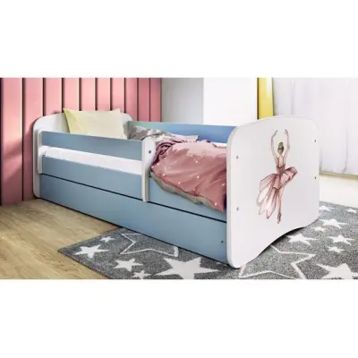 Kocot Kids Barnsäng - Babydreams Blå Med Låda Och Madrass - Dansare 180x80 Cm