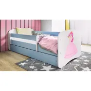 Kocot Kids Barnsäng - Babydreams Blå Med Låda Och Madrass - Prinsessa 140x70 Cm