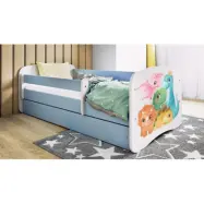 Kocot Kids Barnsäng - Babydreams Blå Med Låda - Små Dinosaurier 160x80 Cm