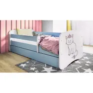 Kocot Kids Barnsäng - Babydreams Blå Med Madrass - Katt 140x70 Cm