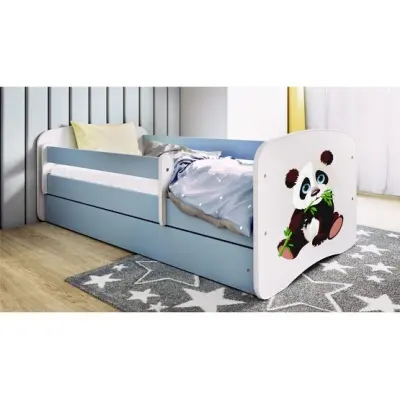 Kocot Kids Barnsäng - Babydreams Blå Med Madrass - Panda 2 140x70 Cm