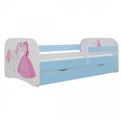Kocot Kids Barnsäng - Babydreams Blå - Princess And Horse 160x80 Cm
