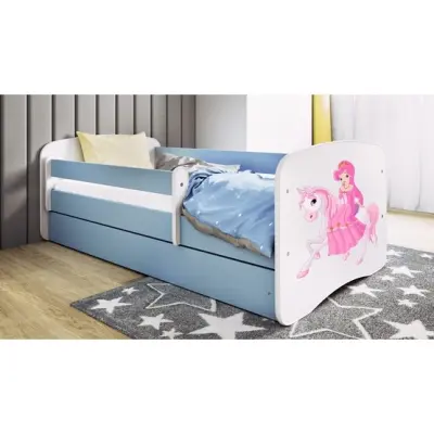 Kocot Kids Barnsäng - Babydreams Blå - Princess On Horse 140x70 Cm