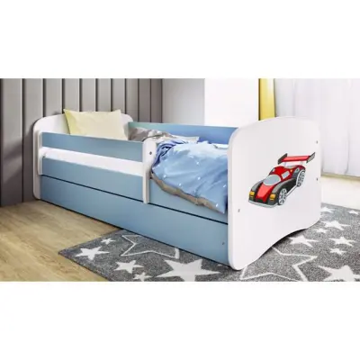 Kocot Kids Barnsäng - Babydreams Blå - Racing Car Med Madrass 160x80 Cm