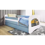 Kocot Kids Barnsäng - Babydreams Blå - Truck Med Låda Och Madrass 180x80 Cm