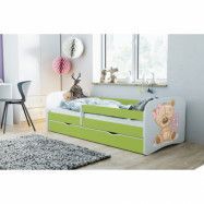 Kocot Kids Barnsäng - Babydreams Grön - Bear With Flowers 180x80 Cm
