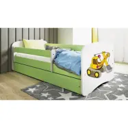 Kocot Kids Barnsäng - Babydreams Grön - Digger Med Låda Och Madrass 140x70 Cm