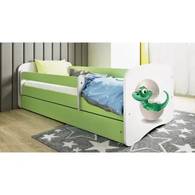 Kocot Kids Barnsäng - Babydreams Grön - Dinosaur 140x70 Cm