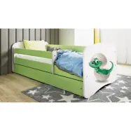 Kocot Kids Barnsäng - Babydreams Grön - Dinosaur Med Låda 140x70 Cm
