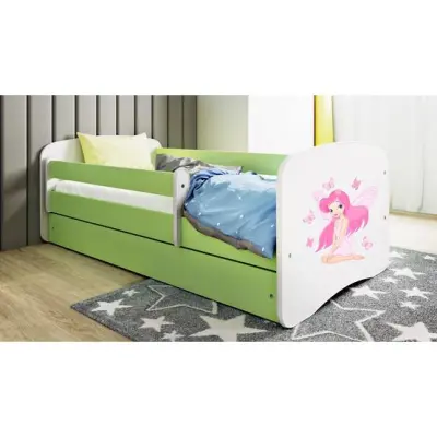 Kocot Kids Barnsäng - Babydreams Grön - Fairy With Butterflies 180x80 Cm