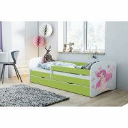 Kocot Kids Barnsäng - Babydreams Grön - Fairy With Butterflies Med Låda 160x80 Cm