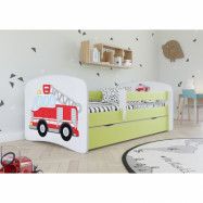 Kocot Kids Barnsäng - Babydreams Grön - Fire Truck Med Låda 140x70 Cm