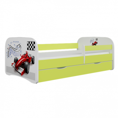 Kocot Kids Barnsäng - Babydreams Grön - Formula One Med Låda 160x80 Cm