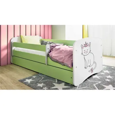 Kocot Kids Barnsäng - Babydreams Grön - Katt 160x80 Cm