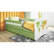 Kocot Kids Barnsäng - Babydreams Grön Med Låda - Karta 140x70 Cm