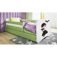 Kocot Kids Barnsäng - Babydreams Grön Med Låda Och Madrass - Onsdag 140x70 Cm