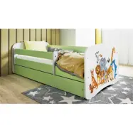 Kocot Kids Barnsäng - Babydreams Grön Med Madrass - Djur 180x80 Cm