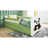 Kocot Kids Barnsäng - Babydreams Grön Med Madrass - Panda 2 140x70 Cm