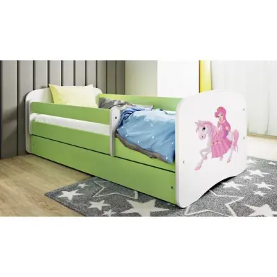 Kocot Kids Barnsäng - Babydreams Grön - Princess On Horse 140x70 Cm