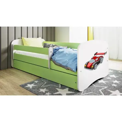 Kocot Kids Barnsäng - Babydreams Grön - Racing Car 180x80 Cm