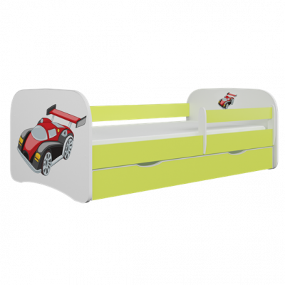 Kocot Kids Barnsäng - Babydreams Grön - Racing Car Med Madrass 160x80 Cm