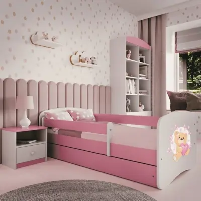 Kocot Kids Barnsäng - Babydreams Rosa - Bear With Butterflies 160x80 Cm