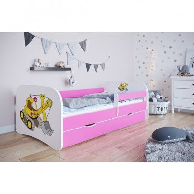 Kocot Kids Barnsäng - Babydreams Rosa - Digger 140x70 Cm
