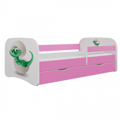 Kocot Kids Barnsäng - Babydreams Rosa - Dinosaur Med Låda 160x80 Cm