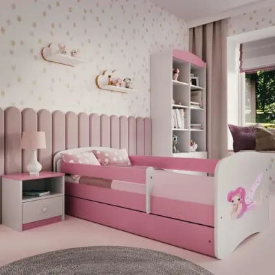 Kocot Kids Barnsäng - Babydreams Rosa - Fairy With Wings 180x80 Cm